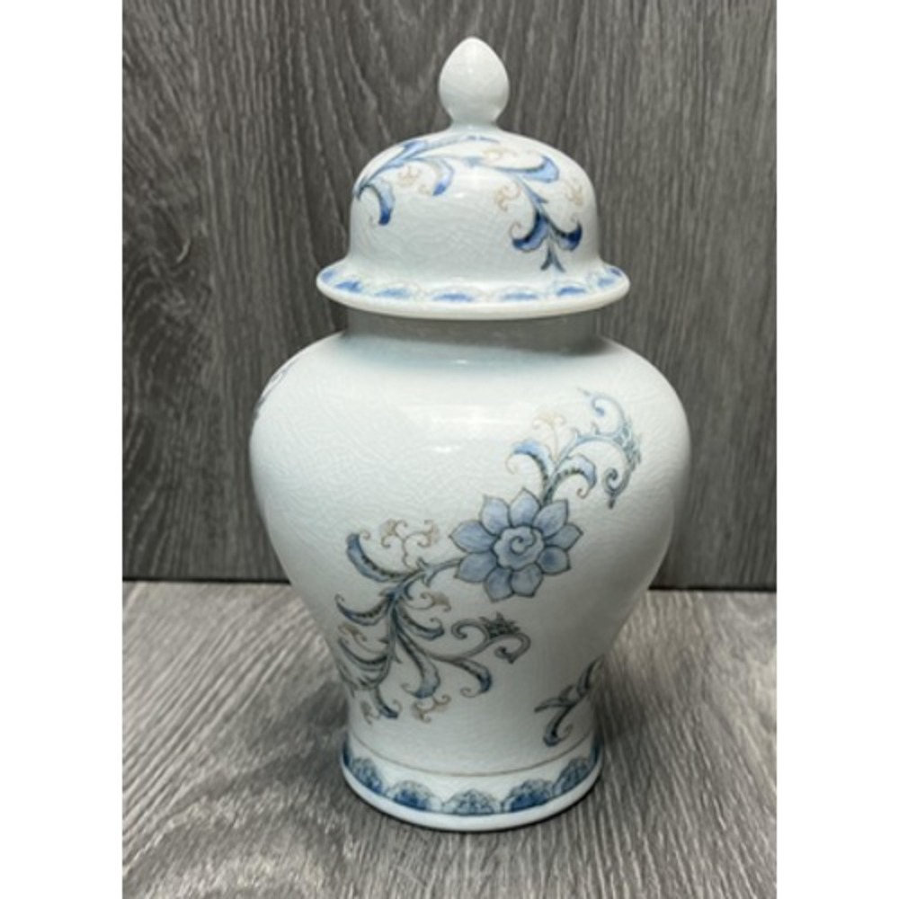 Andrea by Sadek Ginger Jar Floral Crackle Glaze Porcelain Japan Decorative